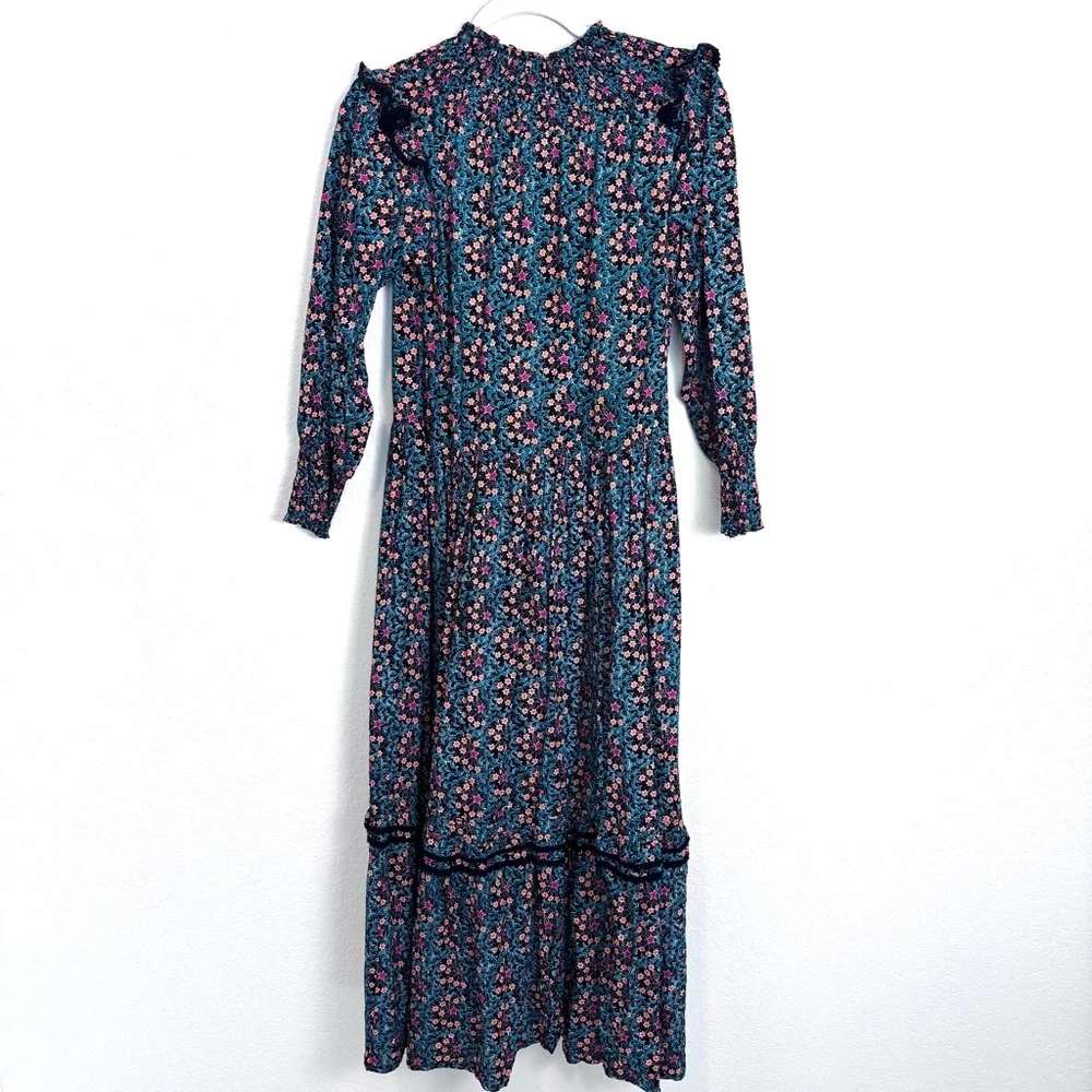 Roller Rabbit Etoiles Delfia Black Starry Print Midi Dress Women’s XS Witchy - Picture 2 of 12